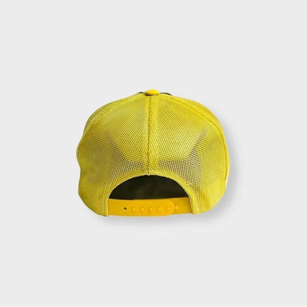Vtg 80s Cat Diesel Power Trucker Snapback Hat Rope Brim Youngan Patch 70s 2 Tone